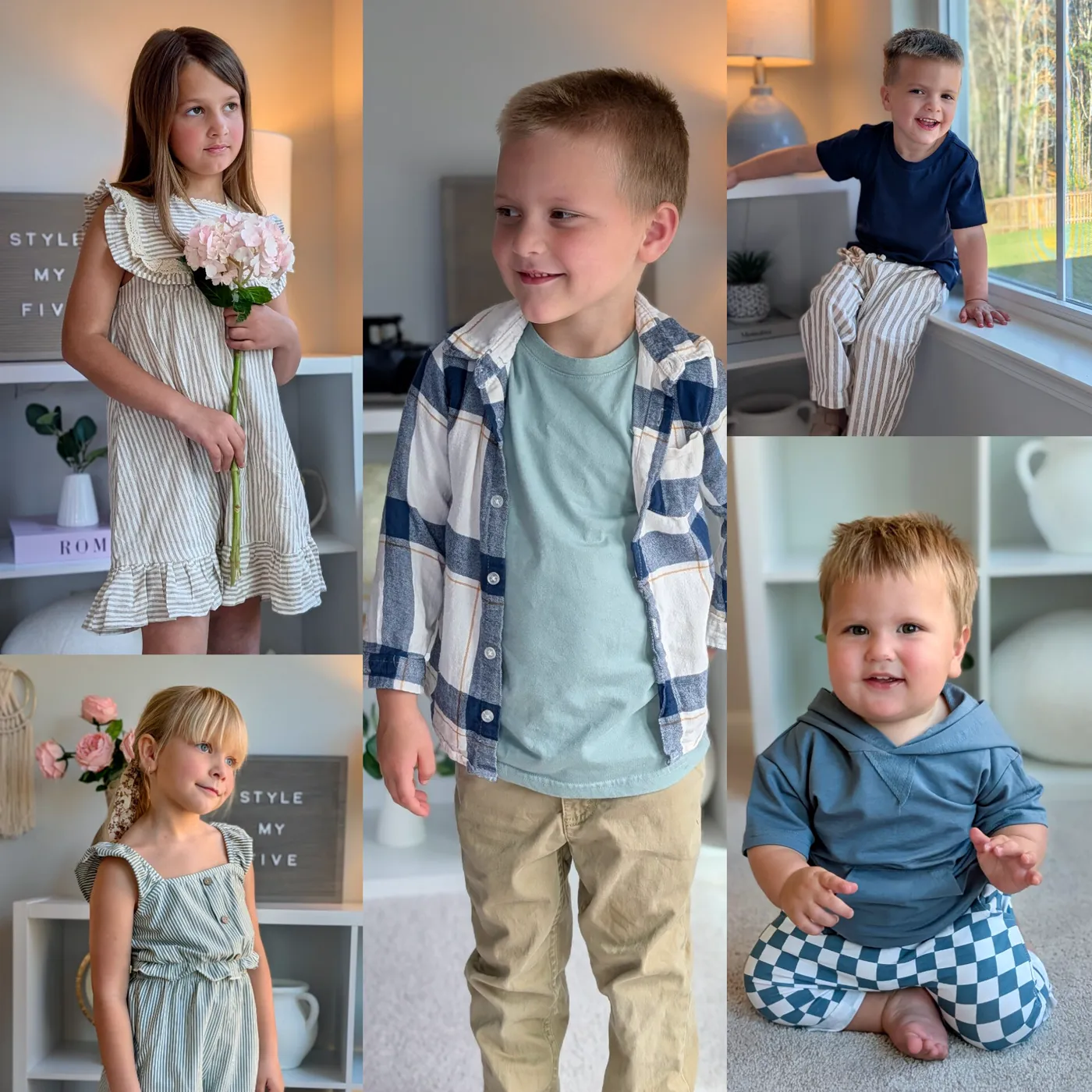 Collage of kids and family lifestyle content by Mini Style Stories
